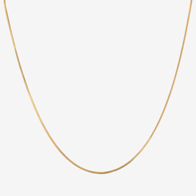 Made in Italy 24K Gold Over Silver 16 Inch Solid Snake Chain Necklace