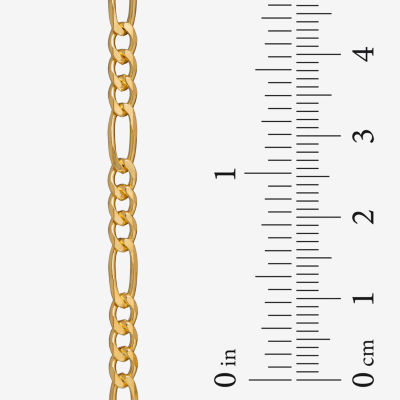 Made in Italy Mens 24K Gold Over Silver 24 Inch Figaro Chain Necklace