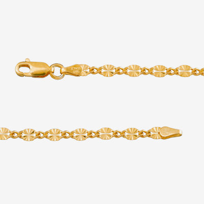 24K Gold Over Silver 7.5 Inch Solid Fashion Chain Bracelet