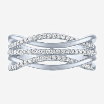 (G-H/ I1-I2) 1/4 CT. T.W. Lab Grown White Diamond Sterling Silver Band