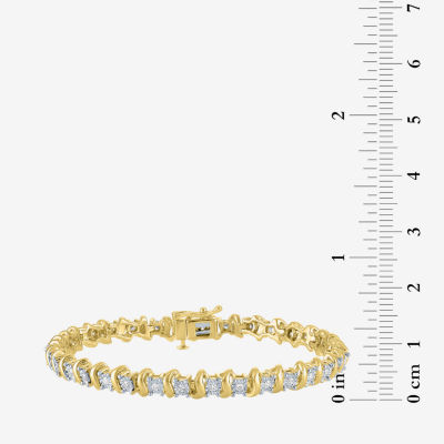 (G-H/ I1-I2) Womens 1/2 CT. T.W. Lab Grown White Diamond 14K Gold Over Silver Sterling Silver 7.25 Inch Tennis Bracelet