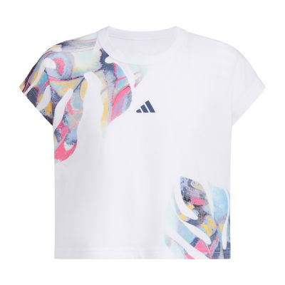 adidas Big Girls Crew Neck Short Sleeve Graphic T-Shirt