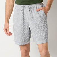 Xersion 9 Inch Mens Mid Rise Workout Shorts, Medium, Gray