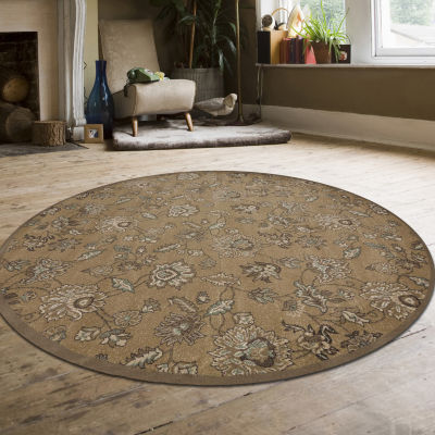 Pisa Floral Traditional Indoor Round Area Rug