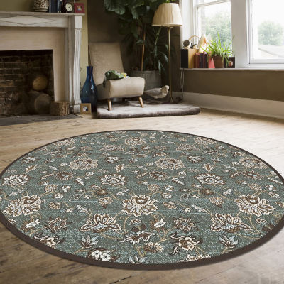 Pisa Floral Traditional Indoor Round Area Rug