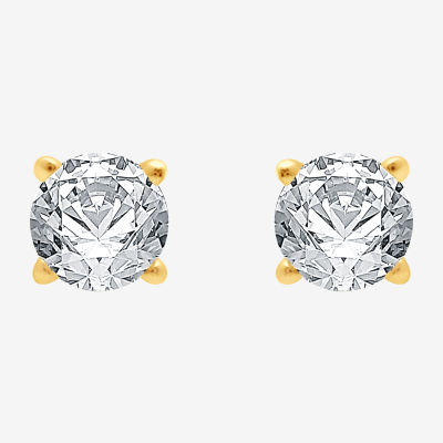 3/8 CT. T.W. Natural White Diamond 14K Gold 4.5mm Round Stud Earrings