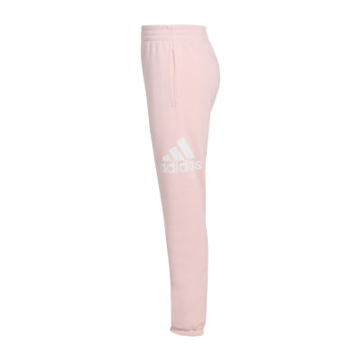 adidas Toddler Girls Mid Rise Cinched Fleece Jogger Pant