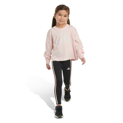 adidas Toddler Girls Round Neck Long Sleeve T-Shirt