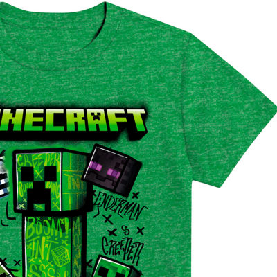 Little & Big Boys Crew Neck Short Sleeve Minecraft Graphic T-Shirt