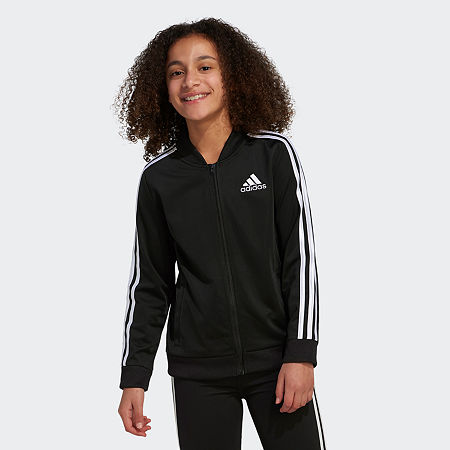 adidas Big Girls Lightweight Jacket, Small (7-8), Black