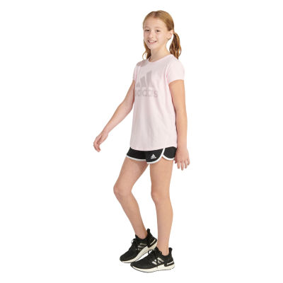 adidas Big Girls Crew Neck Short Sleeve Graphic T-Shirt