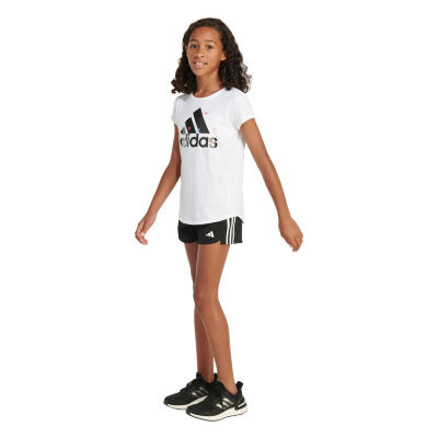 adidas Big Girls Crew Neck Short Sleeve Graphic T-Shirt