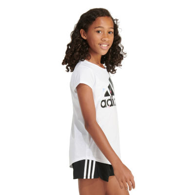 adidas Big Girls Crew Neck Short Sleeve Graphic T-Shirt