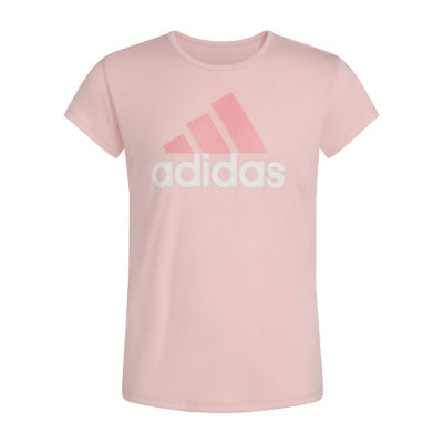 adidas Big Girls Scoop Neck Short Sleeve Graphic T-Shirt