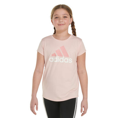 adidas Big Girls Scoop Neck Short Sleeve Graphic T-Shirt