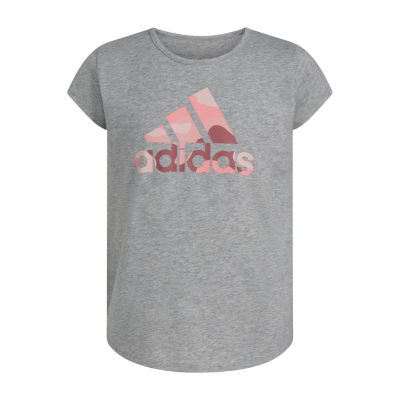 adidas Big Girls Round Neck Short Sleeve Graphic T-Shirt