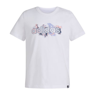 adidas Big Girls Crew Neck Short Sleeve Graphic T-Shirt