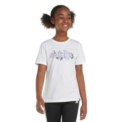 adidas Big Girls Crew Neck Short Sleeve Graphic T-Shirt