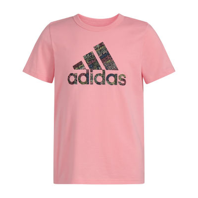 adidas Big Girls Crew Neck Short Sleeve Graphic T-Shirt