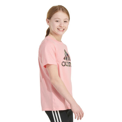 adidas Big Girls Crew Neck Short Sleeve Graphic T-Shirt