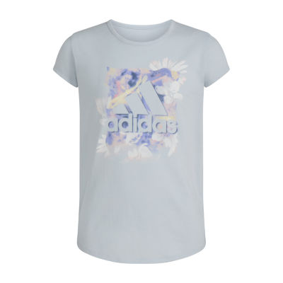 adidas Big Girls Scoop Neck Short Sleeve Graphic T-Shirt