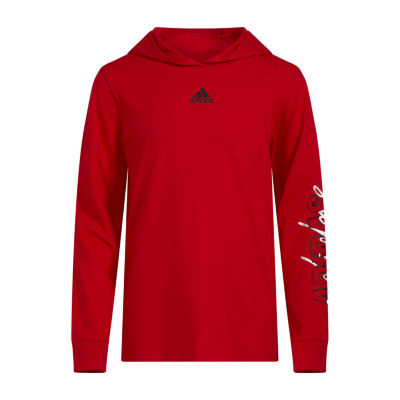 adidas Little Boys Hooded Long Sleeve T-Shirt