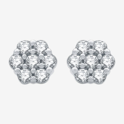 Diamond Blossom 1/10 CT. T.W. Natural White Diamond 10K Rose Gold 7.1mm Stud Earrings