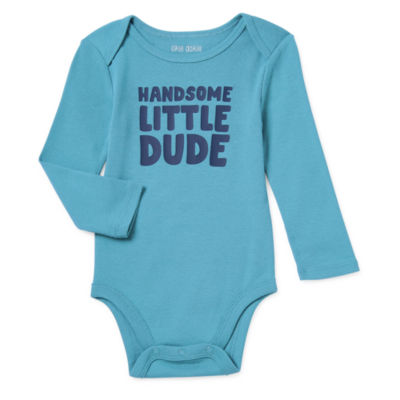 Okie Dokie Baby Boys Crew Neck Long Sleeve Bodysuit