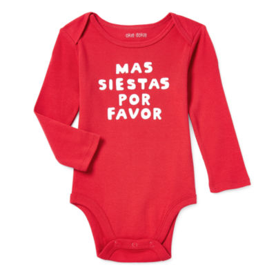 Okie Dokie Baby Boys Crew Neck Long Sleeve Bodysuit