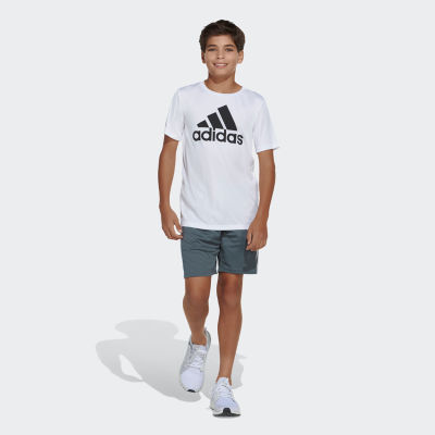 adidas Big Boys Adjustable Waist Mid Rise Knit Pull-On Short