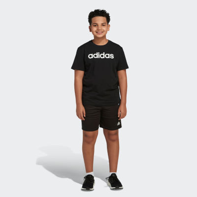 adidas Big Boys Adjustable Waist Mid Rise Knit Pull-On Short