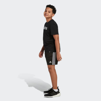 adidas Big Boys Adjustable Waist Mid Rise Knit Pull-On Short