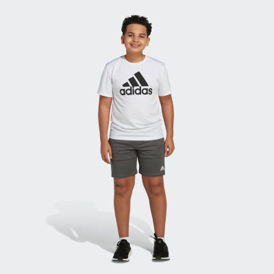 adidas Big Boys Adjustable Waist Mid Rise Knit Pull-On Short