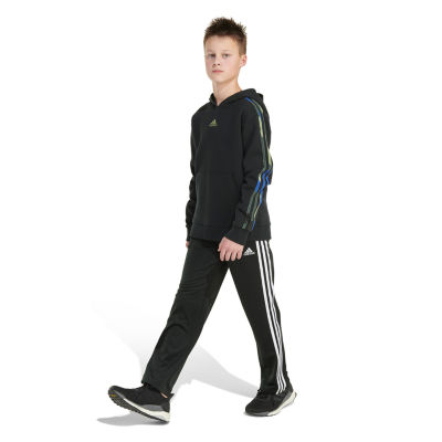 adidas Big Kid Boys Long Sleeve Embroidered Fleece Active Hoodie