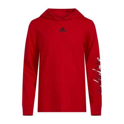 adidas Big Boys  Long Sleeve Hooded T-Shirt