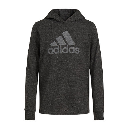 adidas Big Boys Hooded Long Sleeve T-Shirt, X-large (18-20), Black