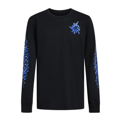 adidas Big Boys Crew Neck Long Sleeve Graphic T-Shirt