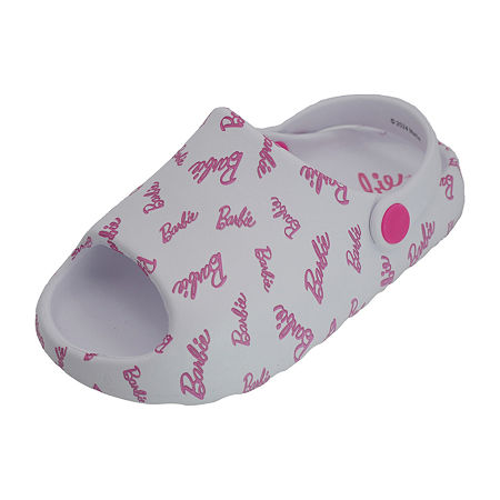 Toddler Girls Barbie Cloud Slide Sandals, 9 Medium, White