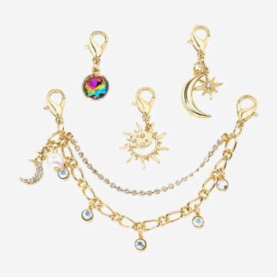 Bijoux Bar Gold Tone Moon Star Shoe Charm