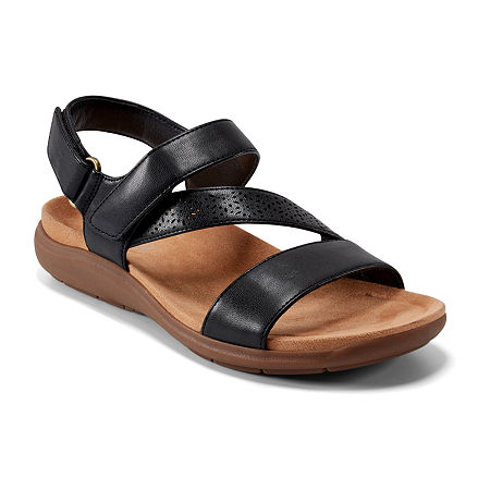 Easy Spirit Whelan Womens Adjustable Strap Footbed Sandals, 6 Medium, Black
