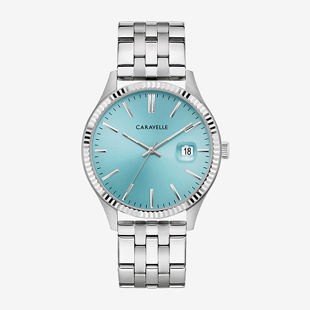 Caravelle Designed By Bulova Mens Silver Tone Stainless Steel Bracelet Watch 43b174, One Size -  25510700018
