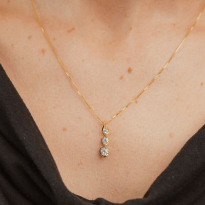 (Si2/ G) Womens 1/2 CT. T.W. Lab Grown White Diamond 10K Gold 18 Inch Pendant Necklace