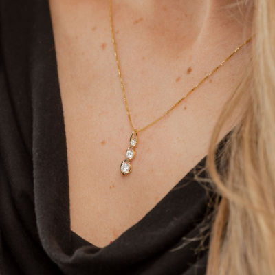 (Si2/ G) Womens 1/2 CT. T.W. Lab Grown White Diamond 10K Gold 18 Inch Pendant Necklace