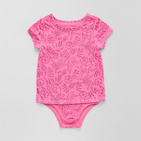 Okie Dokie Toddler Girls Adaptive Round Neck Short Sleeve Bodysuit, 4t, Pink