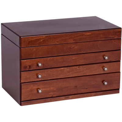 Mele and Co Brigitte Walnut-Finish Jewelry Box