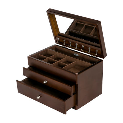 Mele and Co Brisbane Walnut-Finish Jewelry Box