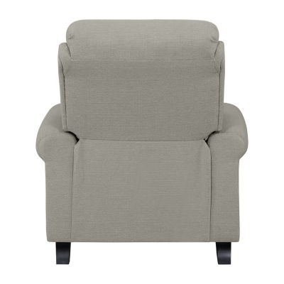 ProLounger Anna Traditional Roll-Arm Push Back Recliner in Linen with Nailheads