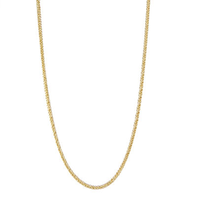 10K Gold 20 Inch Hollow Wheat Chain Necklace