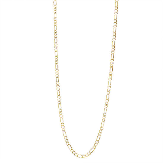 14K Gold 24 Inch Hollow Figaro Chain Necklace