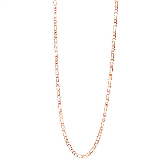 14K Rose Gold 20 Inch Hollow Figaro Chain Necklace